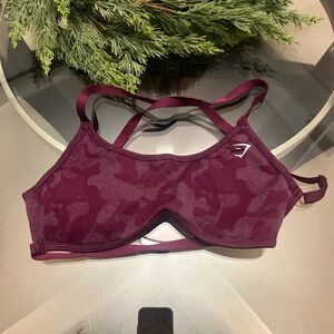 GYMSHARK ADAPT CAMO SET—SPORTS BRA & SHORTS— MAGENTA PURPLE—SIZE SMALL